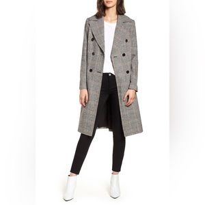 Nordstrom Mural houndstooth double breasted coat, S